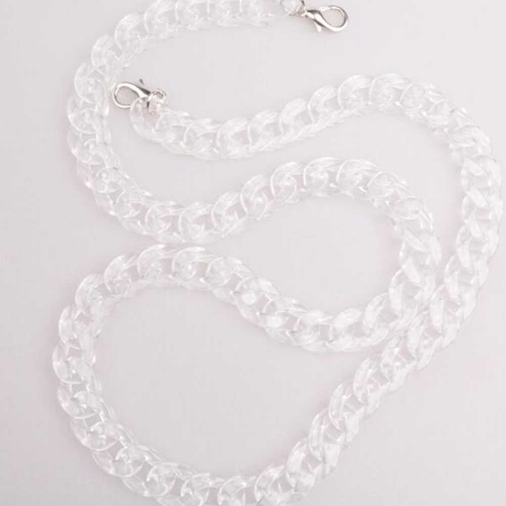 Clear Acrylic Fishbone Bag Chain Strap Underarm Bag Strap Replacement Handbag Purse Handle Decoration Charm; 23 inch