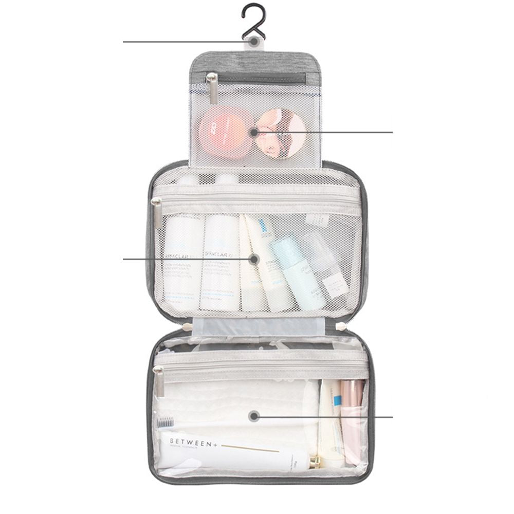 Travel Toiletry Bags Large Makeup Cosmetic Case Organizer with Hanging Hook