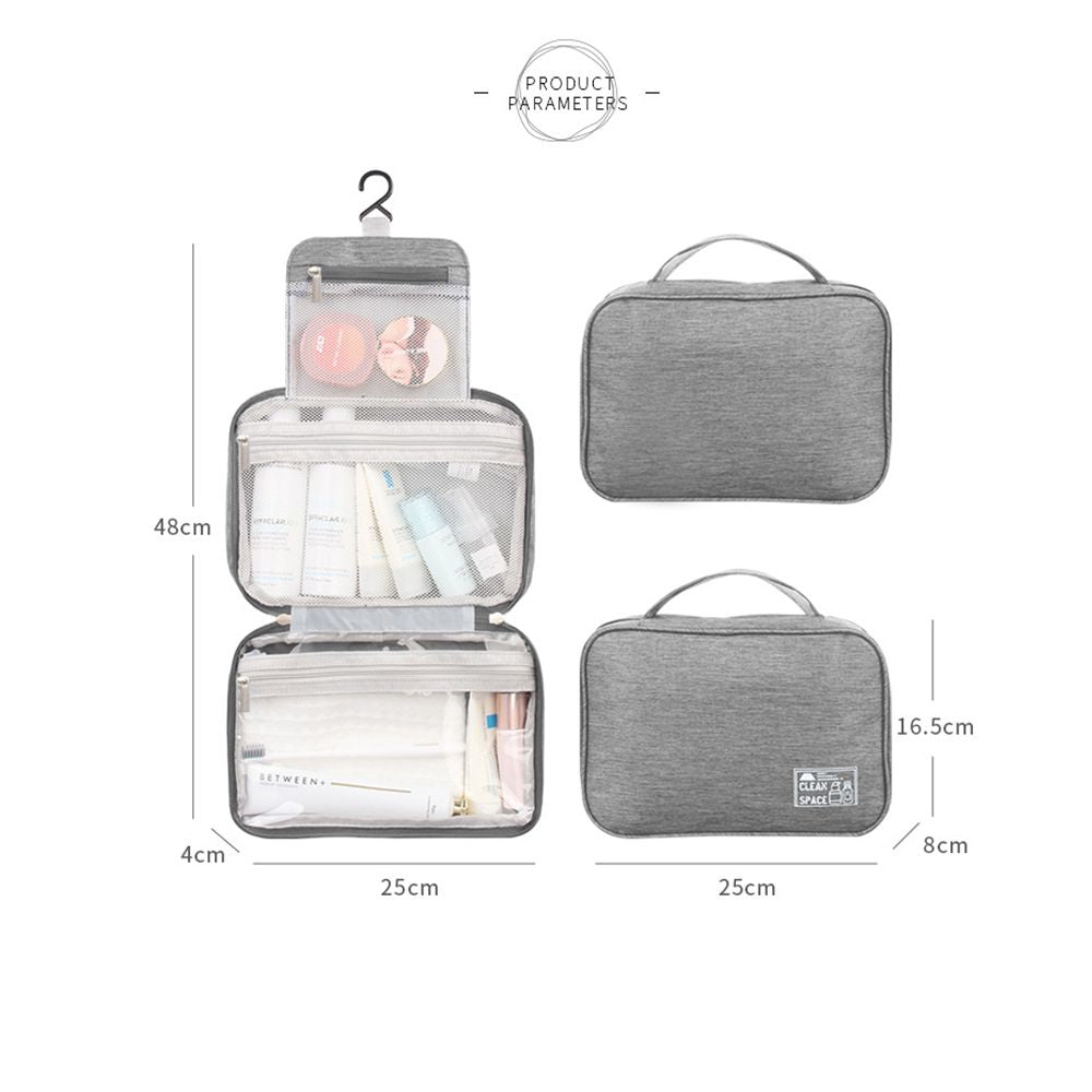 Travel Toiletry Bags Large Makeup Cosmetic Case Organizer with Hanging Hook