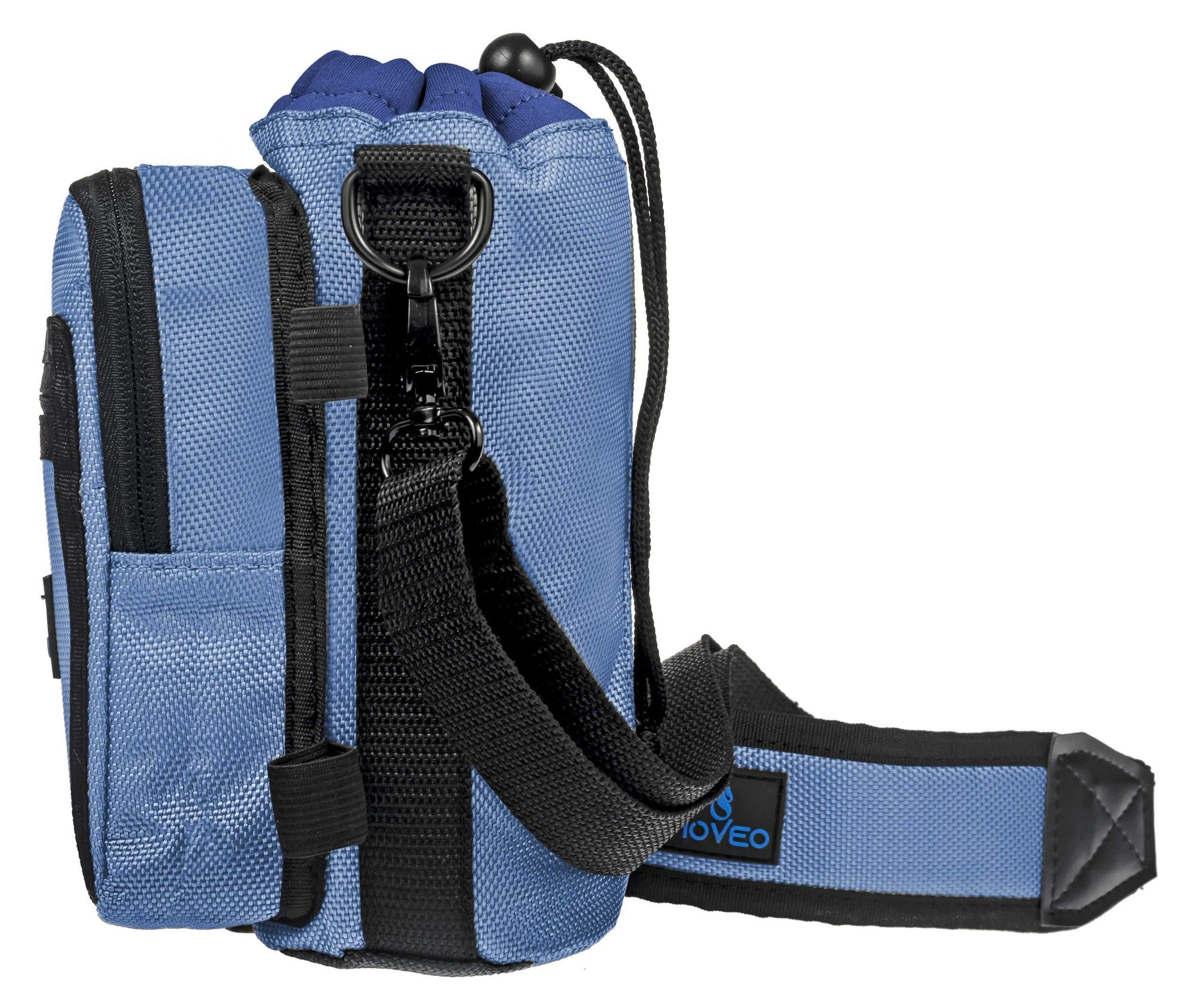 Blue Water Bottle Holder Carrier Bottle Cooler w Adjustable Shoulder Strap and Front Pockets Suitable for 16 oz to 25oz Bottles Carry Protect Insulate Your Bottle or Hydro Flask