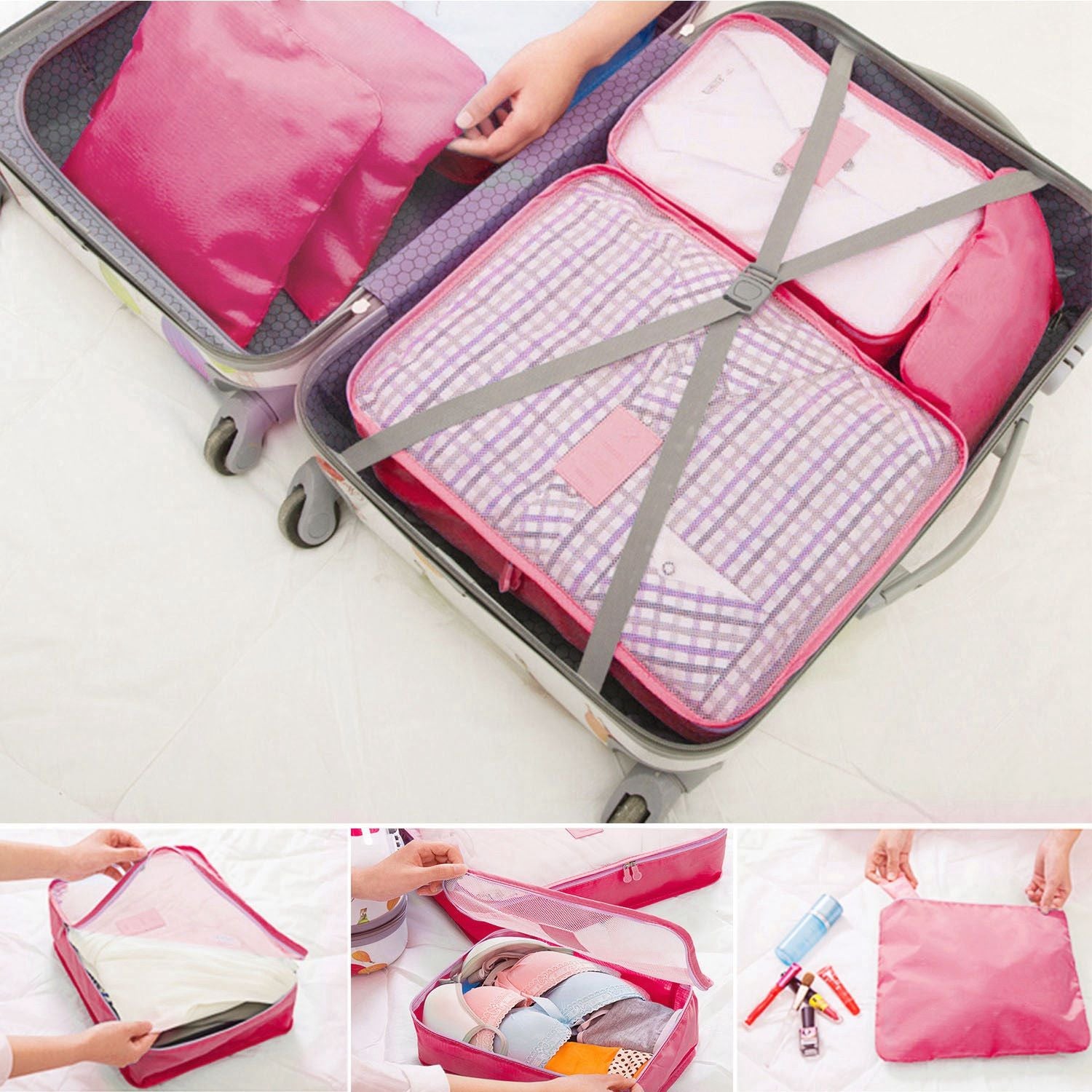9Pcs/Set Clothes Storage Bags Water-Resistant Travel Luggage Organizer Clothing Packing Cubes for Blouse Hosiery Stocking Underwear