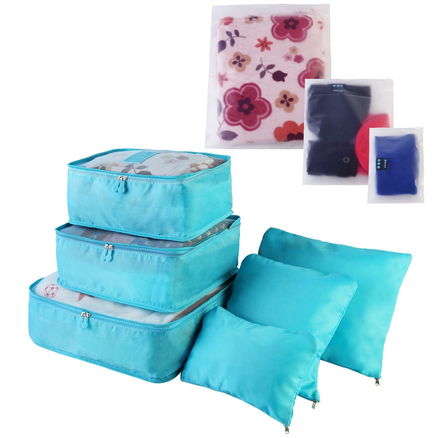 9Pcs/Set Clothes Storage Bags Water-Resistant Travel Luggage Organizer Clothing Packing Cubes for Blouse Hosiery Stocking Underwear