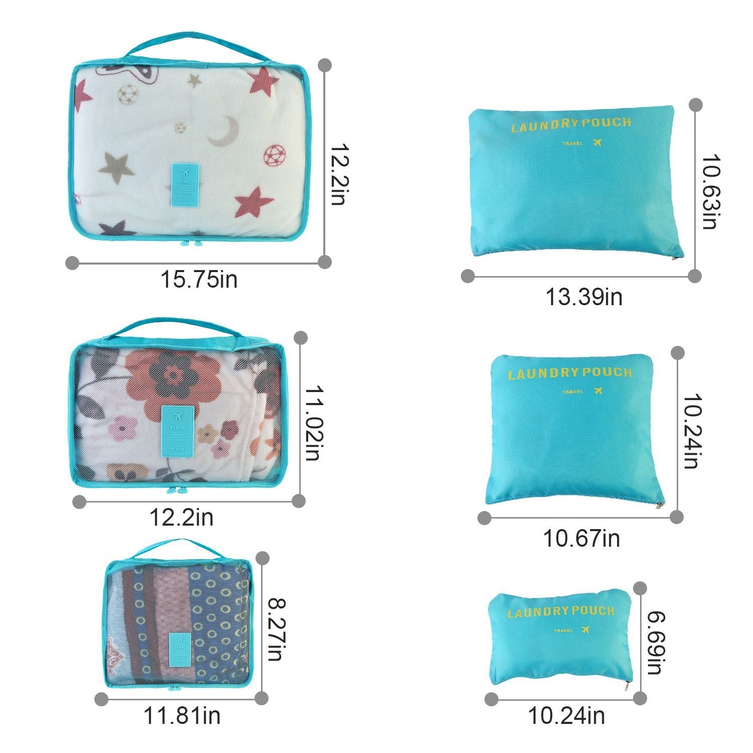 9Pcs/Set Clothes Storage Bags Water-Resistant Travel Luggage Organizer Clothing Packing Cubes for Blouse Hosiery Stocking Underwear