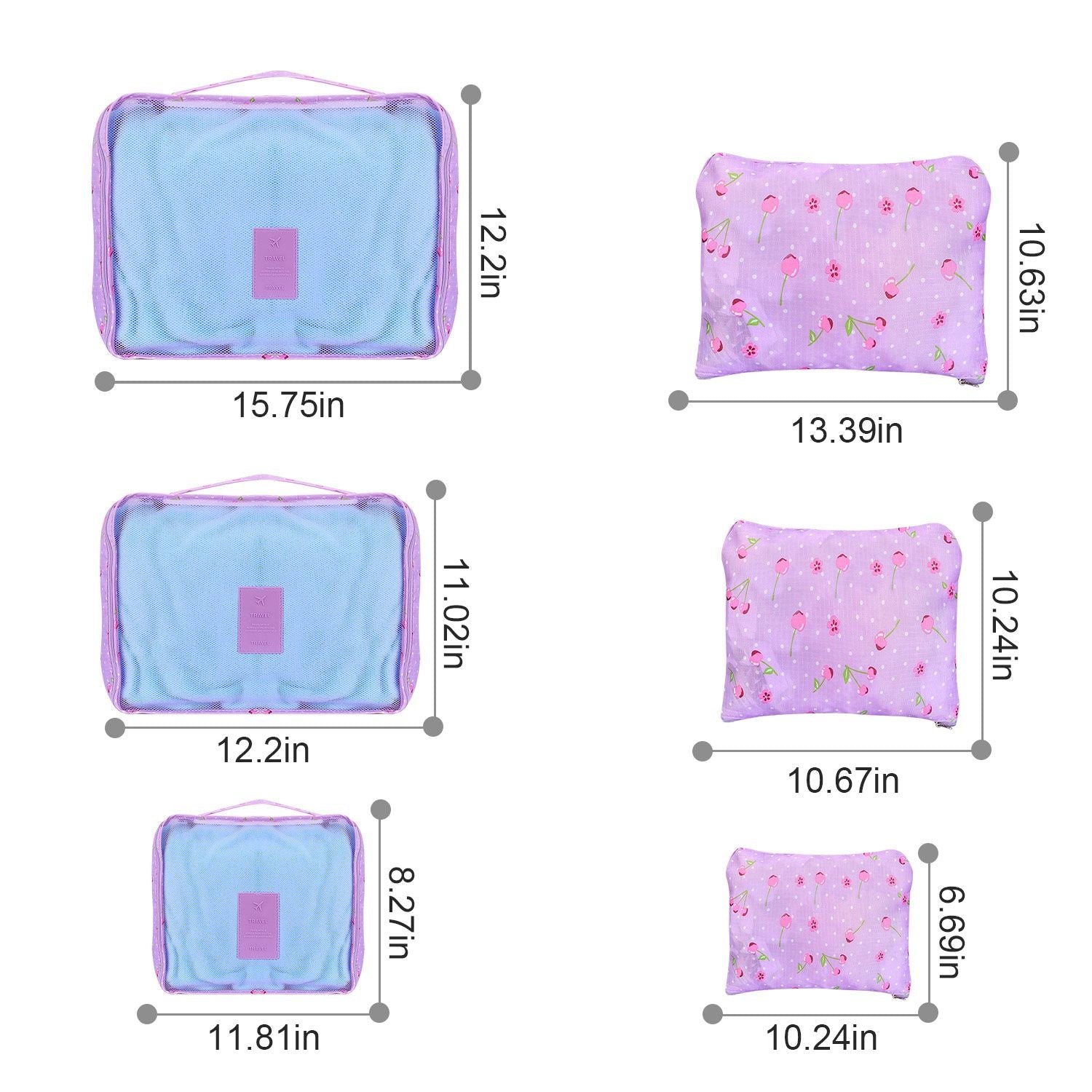 9Pcs/Set Clothes Storage Bags Water-Resistant Travel Luggage Organizer Clothing Packing Cubes for Blouse Hosiery Stocking Underwear