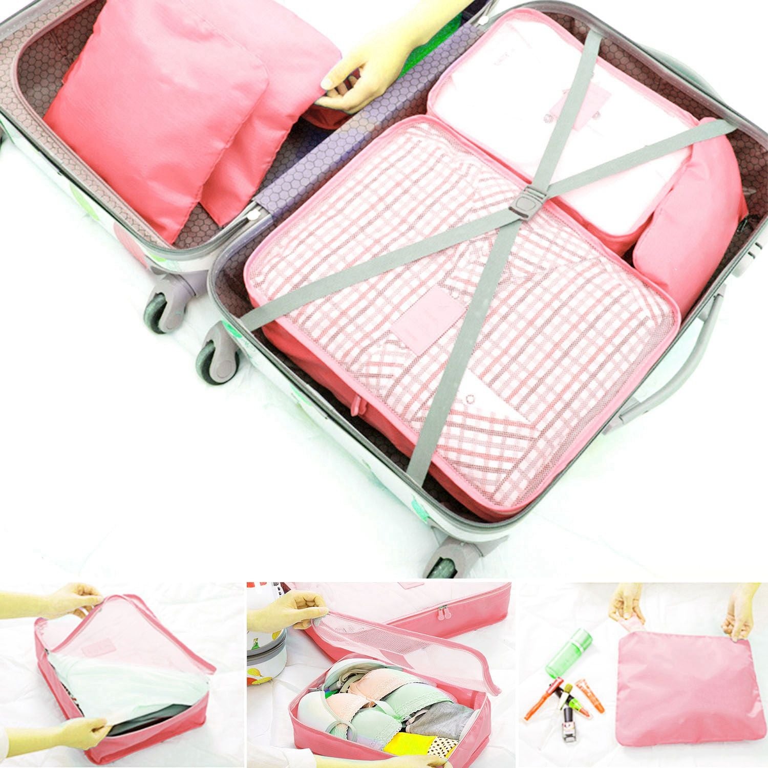 9Pcs/Set Clothes Storage Bags Water-Resistant Travel Luggage Organizer Clothing Packing Cubes for Blouse Hosiery Stocking Underwear