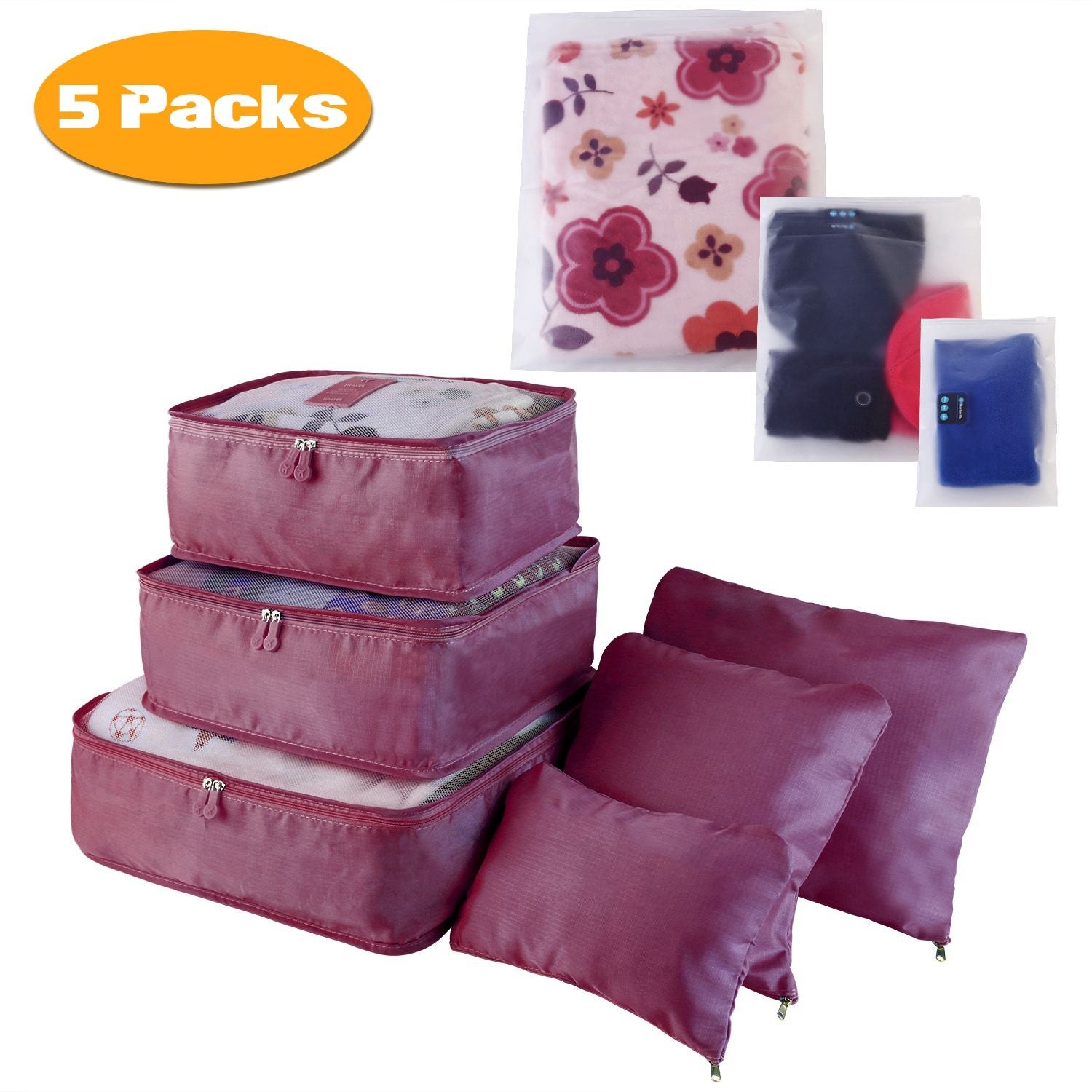 9Pcs/Set Clothes Storage Bags Water-Resistant Travel Luggage Organizer Clothing Packing Cubes for Blouse Hosiery Stocking Underwear