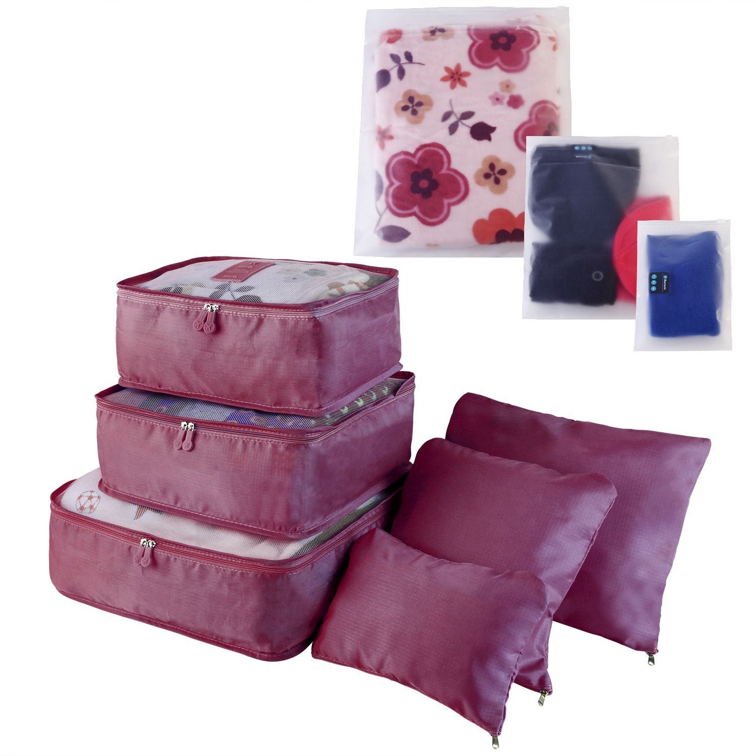 9Pcs/Set Clothes Storage Bags Water-Resistant Travel Luggage Organizer Clothing Packing Cubes for Blouse Hosiery Stocking Underwear