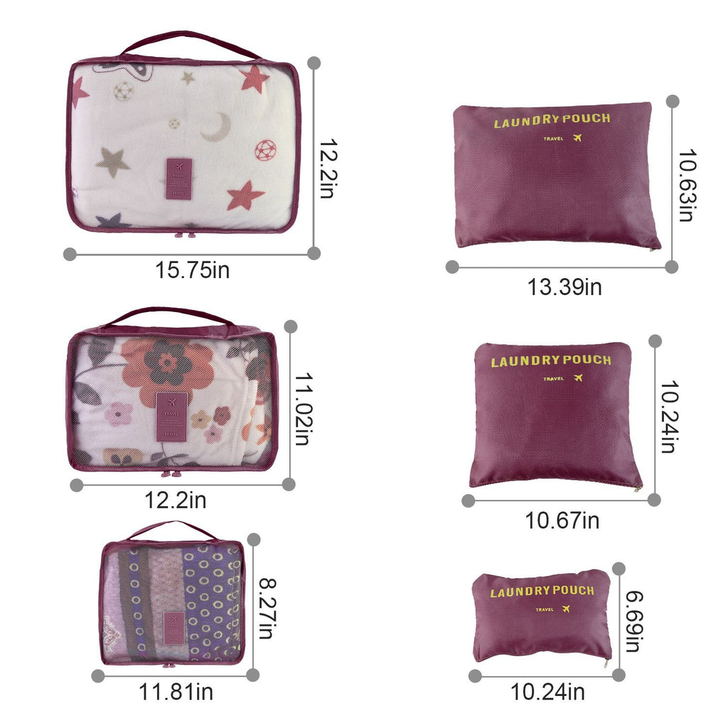 9Pcs/Set Clothes Storage Bags Water-Resistant Travel Luggage Organizer Clothing Packing Cubes for Blouse Hosiery Stocking Underwear