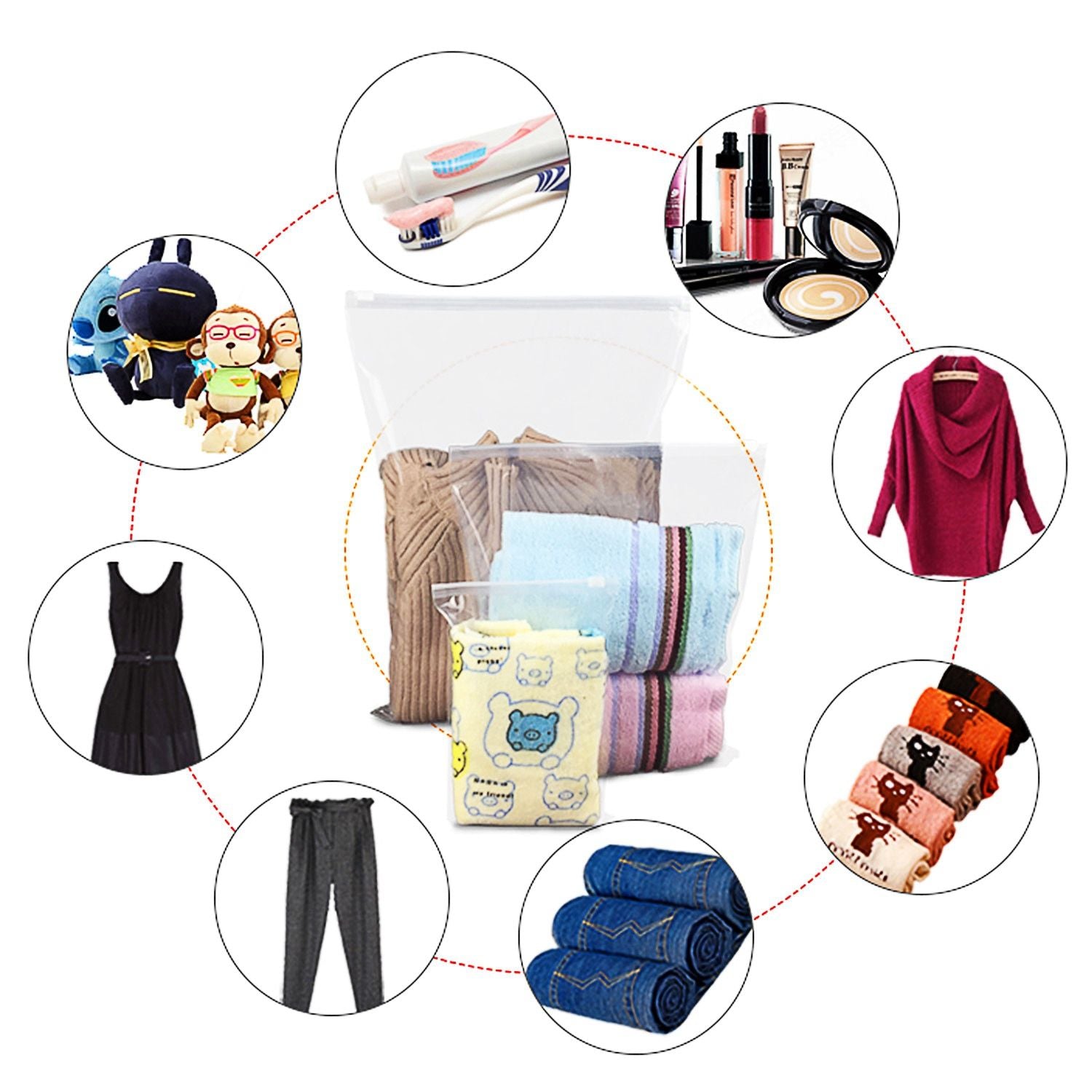 9Pcs/Set Clothes Storage Bags Water-Resistant Travel Luggage Organizer Clothing Packing Cubes for Blouse Hosiery Stocking Underwear