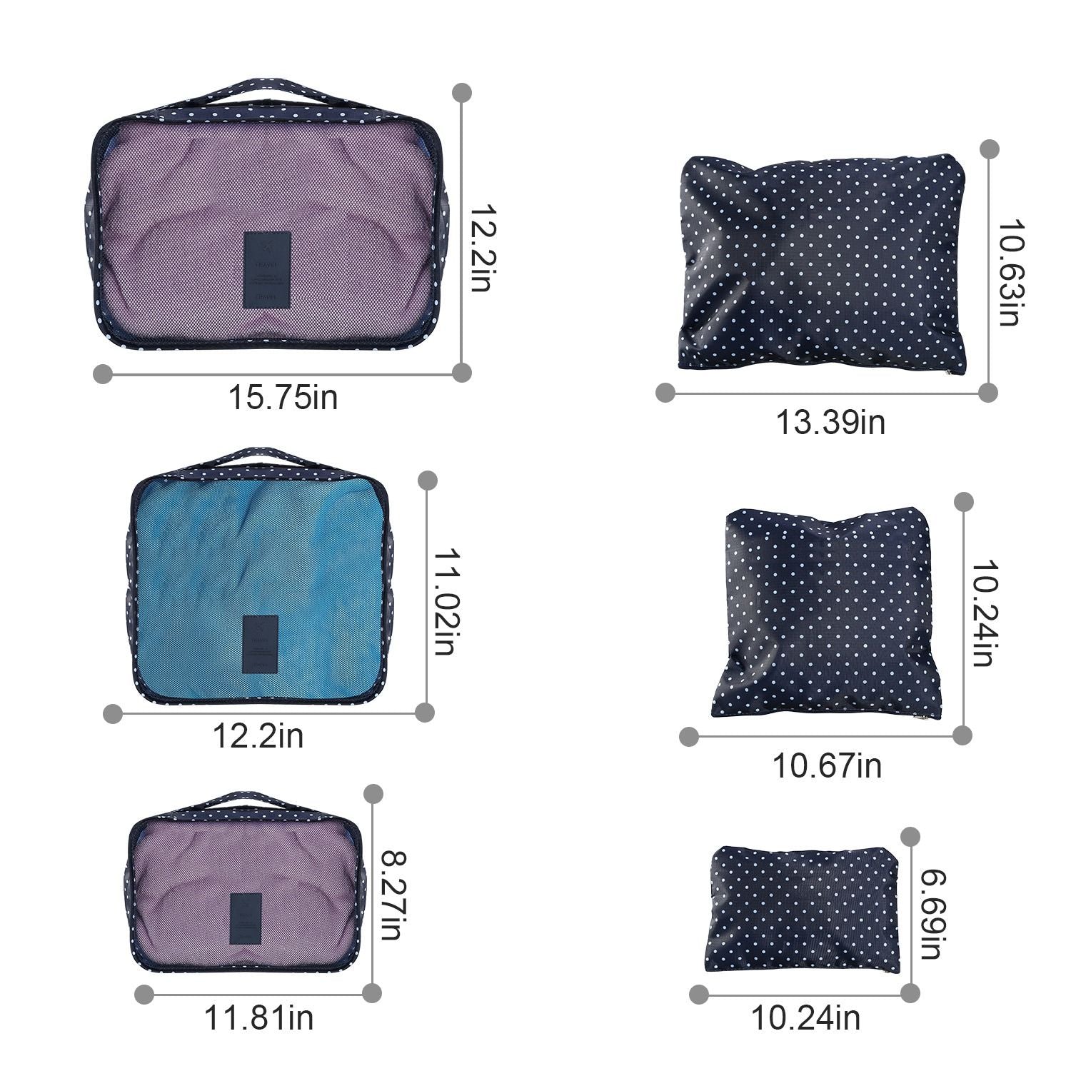 9Pcs/Set Clothes Storage Bags Water-Resistant Travel Luggage Organizer Clothing Packing Cubes for Blouse Hosiery Stocking Underwear