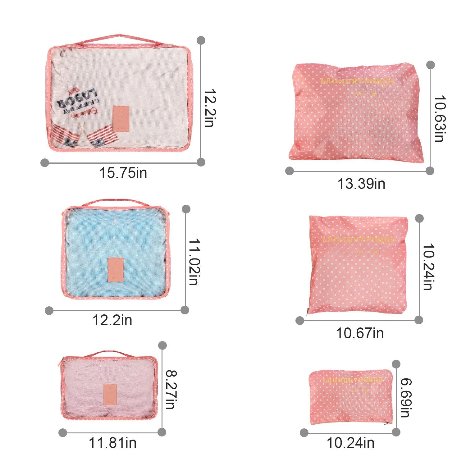 9Pcs/Set Clothes Storage Bags Water-Resistant Travel Luggage Organizer Clothing Packing Cubes for Blouse Hosiery Stocking Underwear