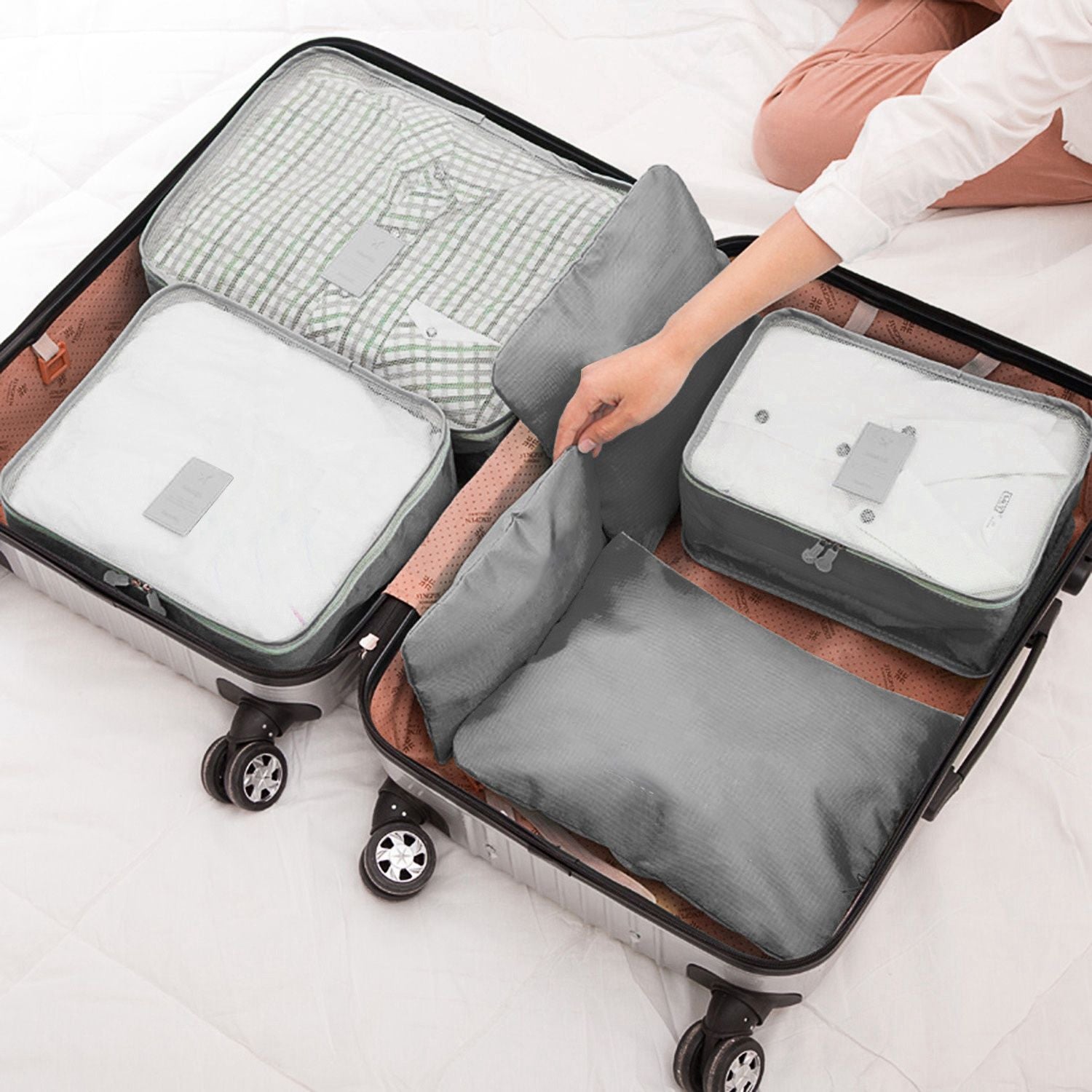 9Pcs/Set Clothes Storage Bags Water-Resistant Travel Luggage Organizer Clothing Packing Cubes for Blouse Hosiery Stocking Underwear
