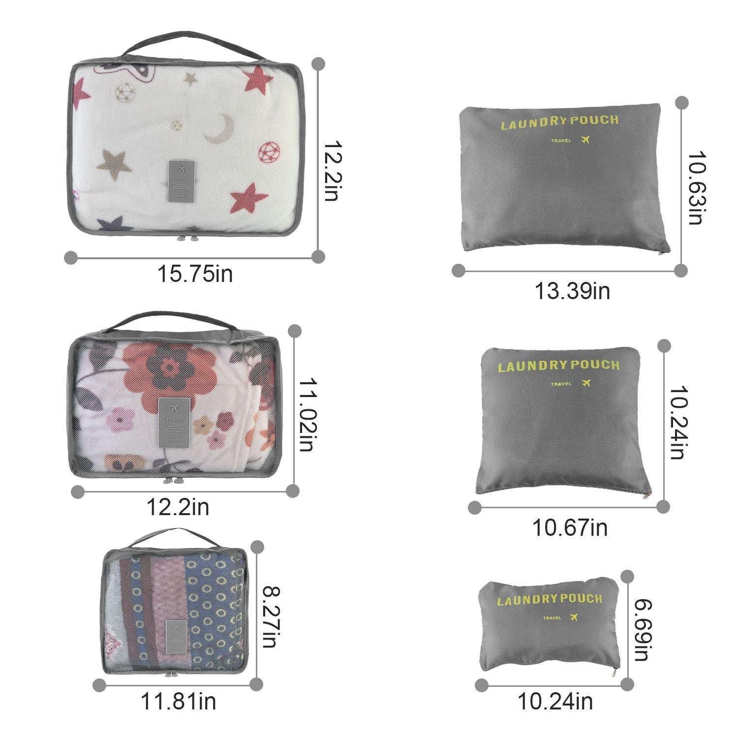 9Pcs/Set Clothes Storage Bags Water-Resistant Travel Luggage Organizer Clothing Packing Cubes for Blouse Hosiery Stocking Underwear