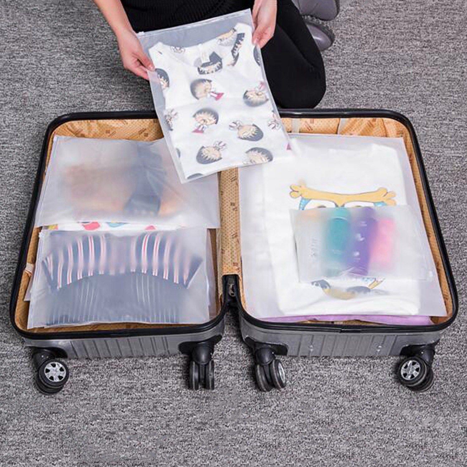 9Pcs/Set Clothes Storage Bags Water-Resistant Travel Luggage Organizer Clothing Packing Cubes for Blouse Hosiery Stocking Underwear