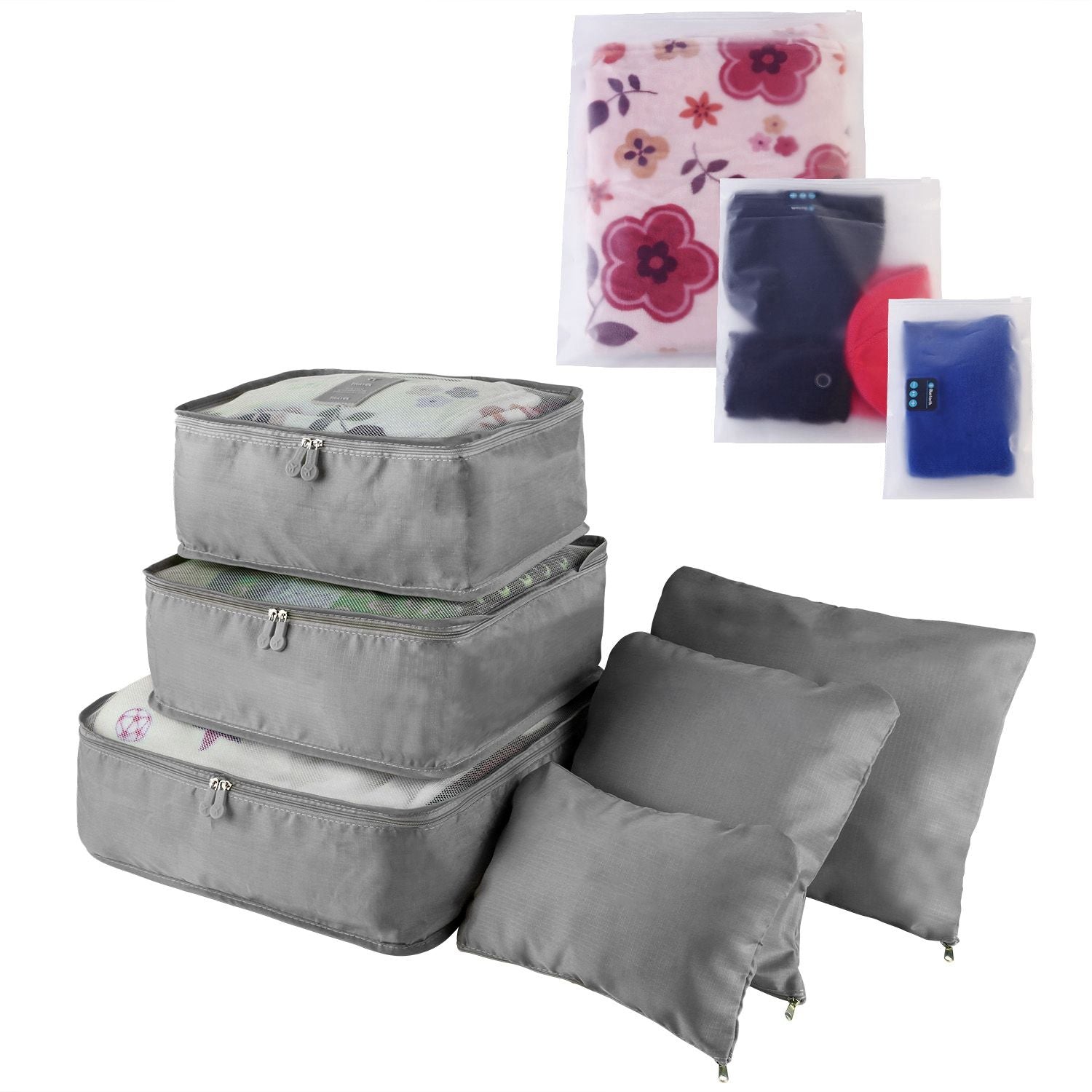 9Pcs/Set Clothes Storage Bags Water-Resistant Travel Luggage Organizer Clothing Packing Cubes for Blouse Hosiery Stocking Underwear